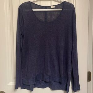 Poetry 100% linen top with silk detailing